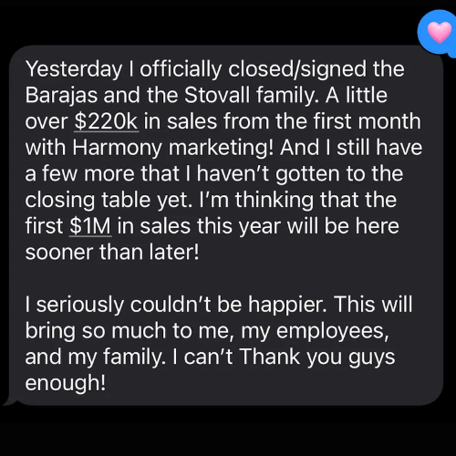 Client testimonial screenshot