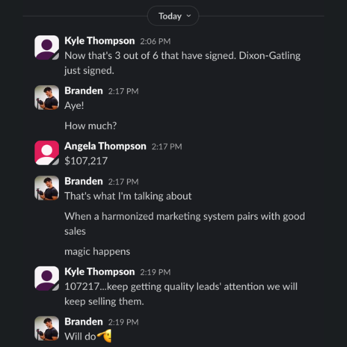 Client testimonial screenshot