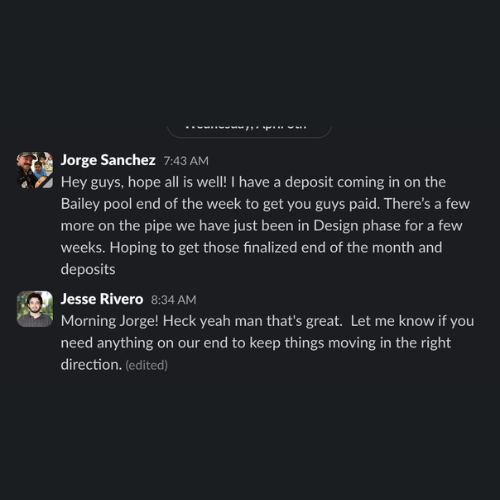 Client testimonial screenshot