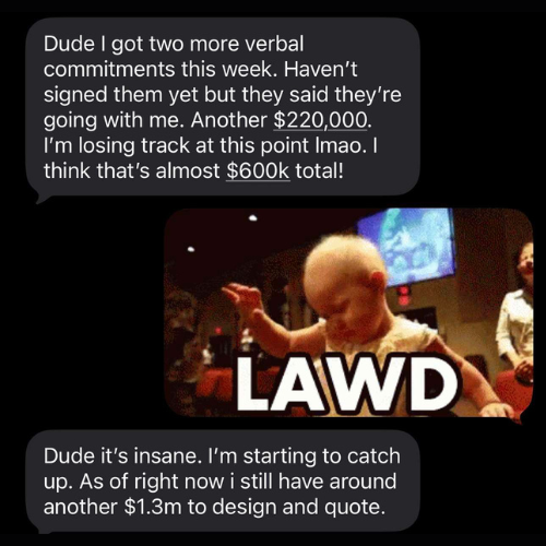 Client testimonial screenshot