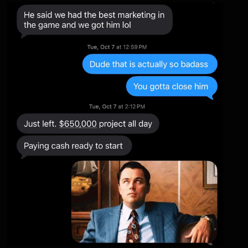 Client testimonial screenshot